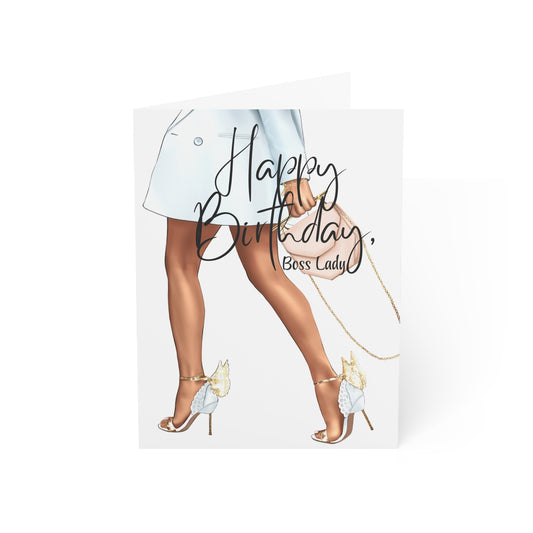Boss Lady Birthday Greeting Cards - Stylish & Elegant (1 & 10pcs)