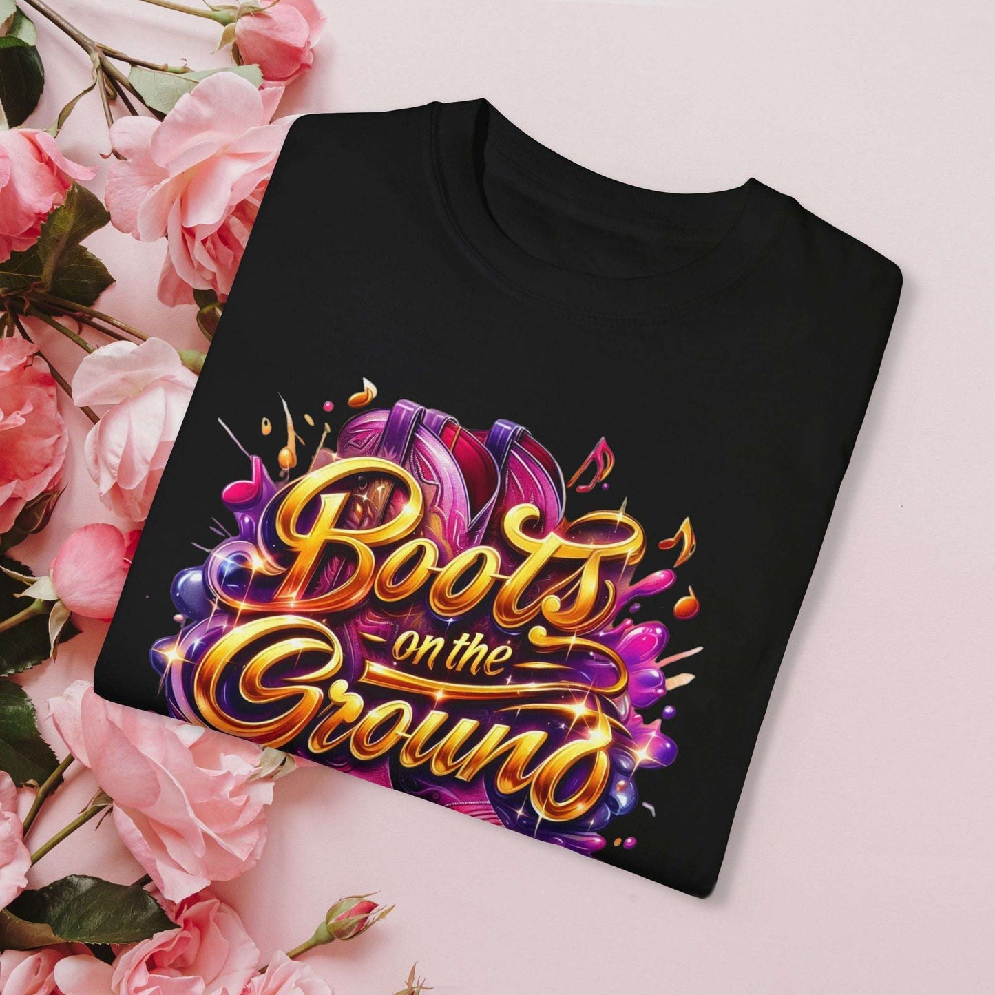 Music Lover's Garment-Dyed T-Shirt - "Boots on the Ground" Tee