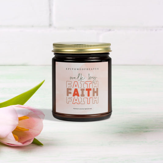 Faith-Inspired Scented Candles - Coconut Apricot Wax ( 9oz)