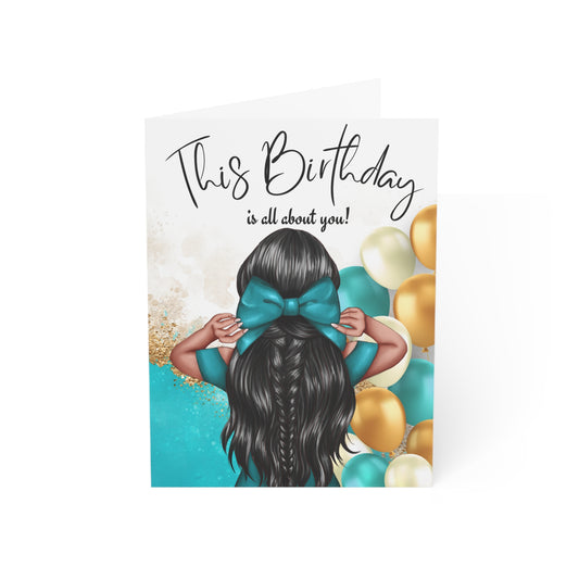 Elegant Birthday Greeting Cards Set - This Birthday is All About You- 1 or 10pcs