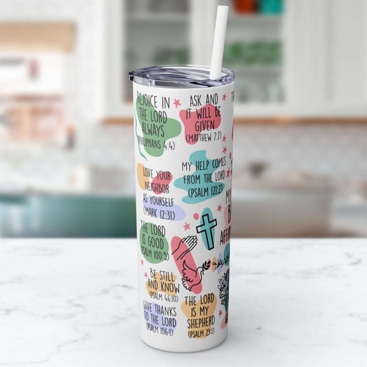 My Daily Bible Affirmations Skinny Steel Tumbler