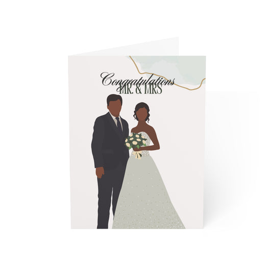 Elegant Wedding Greeting Cards - Set of 1 & 10- Perfect for Celebrating Love