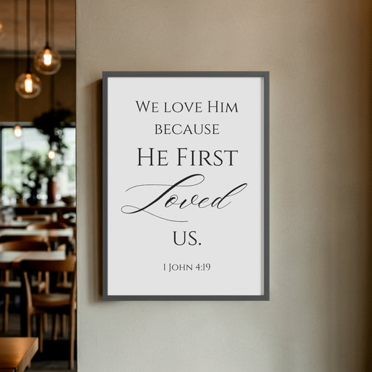Framed poster with inspirational quote on a wall in a restaurant setting