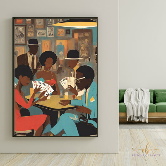 Spades Night Poster - Mid-Century Black Culture Poster