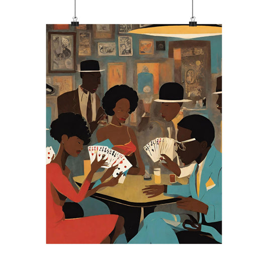 Black People Playing Spades Poster Print: Mid-Century African American Wall Art