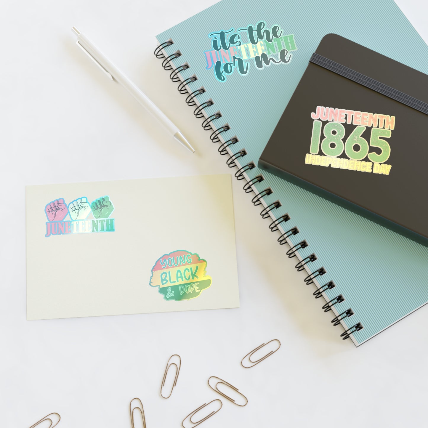 Sticker Sheets - Juneteenth Laptop and Journal Sticker Bundle, Black Freedom Day