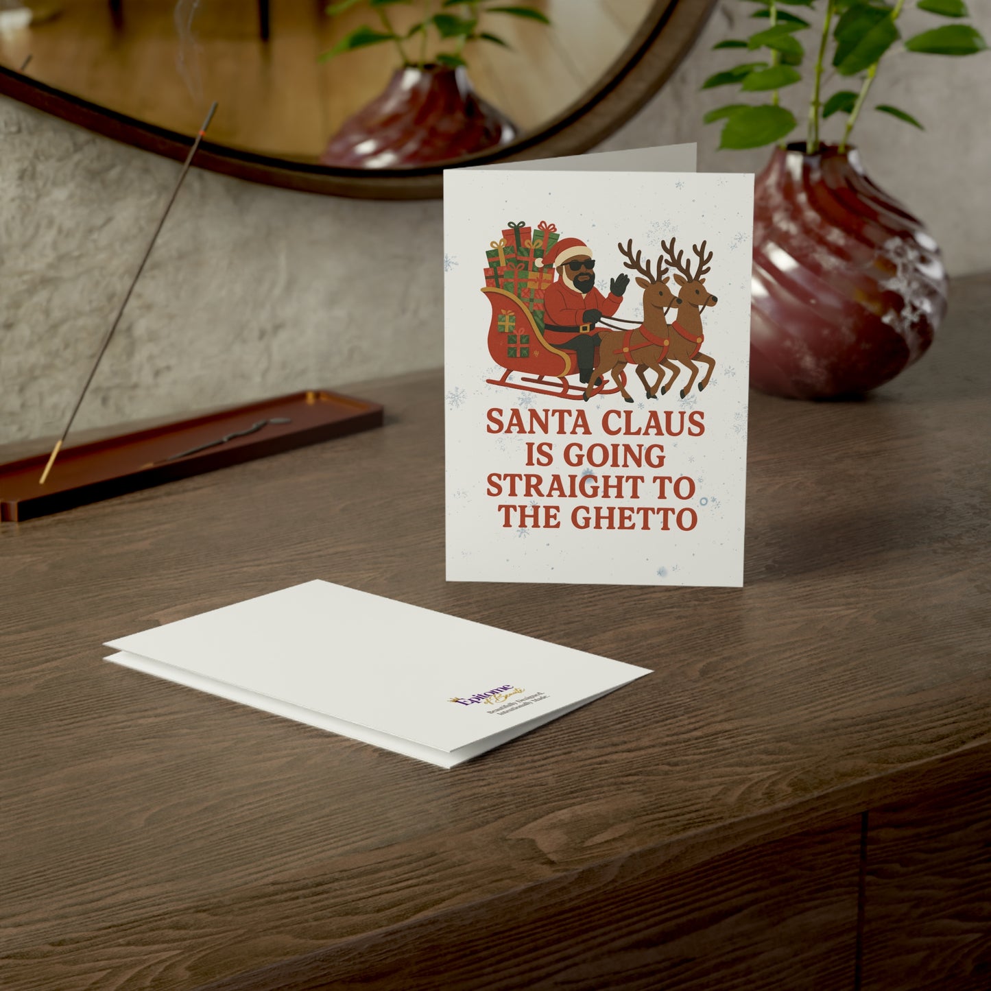 Santa Claus Is Going Straight to the Ghetto Christmas Card | Funny Holiday Greeting Card