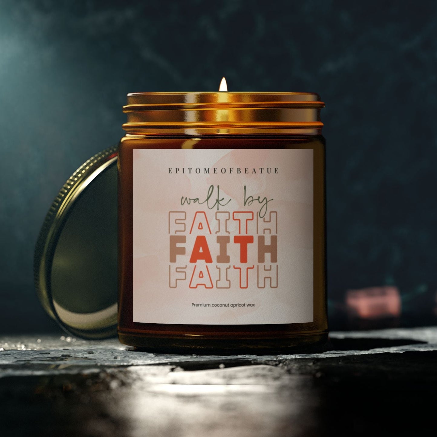 Faith-Inspired Scented Candles - Coconut Apricot Wax ( 9oz)