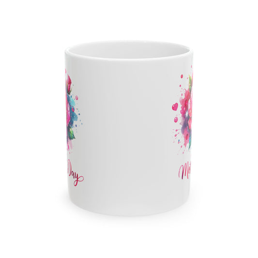 Floral Mother's Day Ceramic Mug - Perfect Gift for Moms, 11oz