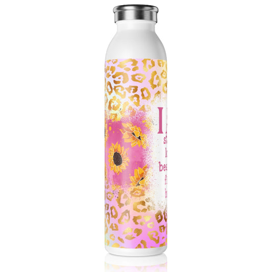 I AM-Affirmation Slim Water Bottle – 20oz Stainless Steel Motivational Bottle