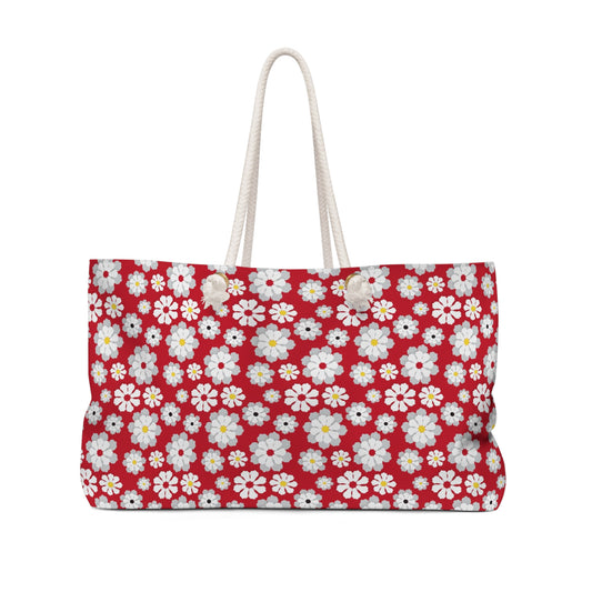 Red Floral Weekender Bag