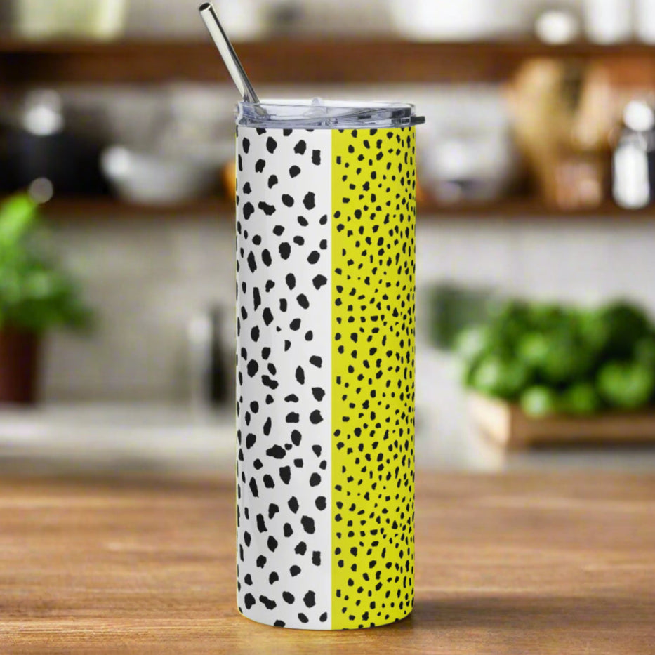 Black and Yellow Stainless-Steel Tumbler