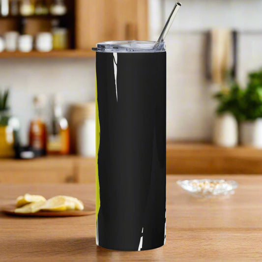 Black and Yellow Stainless-Steel Tumbler