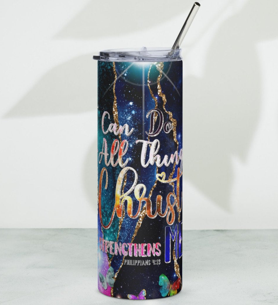 Can Do All Things Through Christ Christian Skinny Tumbler