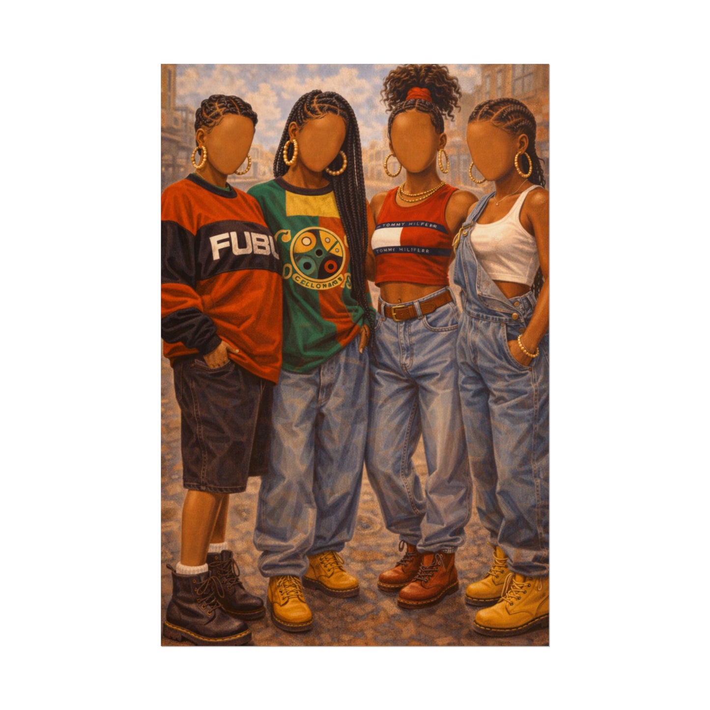 90s Fly Girls - Black Hip Hop Poster Fashion Poster