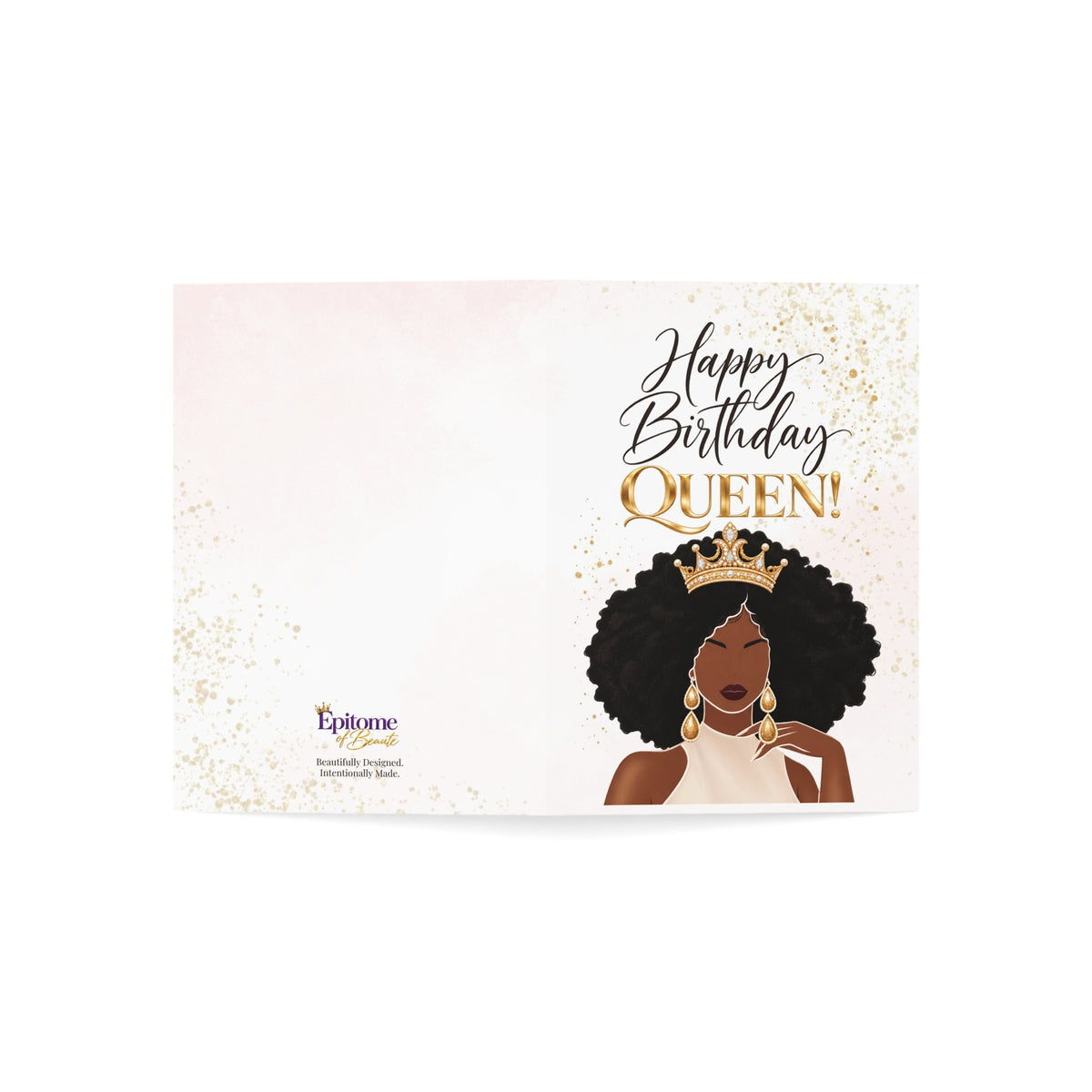 Elegant Birthday Queen Greeting Cards - Pack of 1, or 10 pc