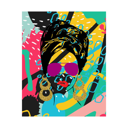 Afro Pop Woman Art Poster | Colorful Black Girl Wall Art