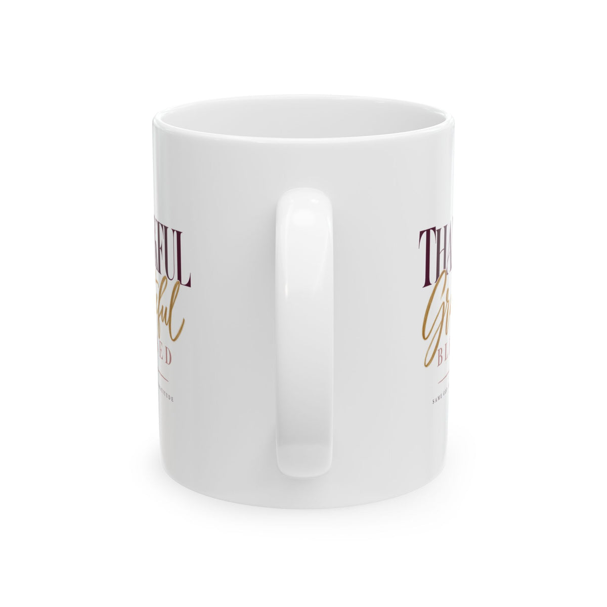 Thankful Grateful Blessed Ceramic Mug – 11oz  Thanksgiving Coffee Cup
