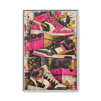 Urban Sole Matte Canvas, Framed Pink Sneaker Wall Art