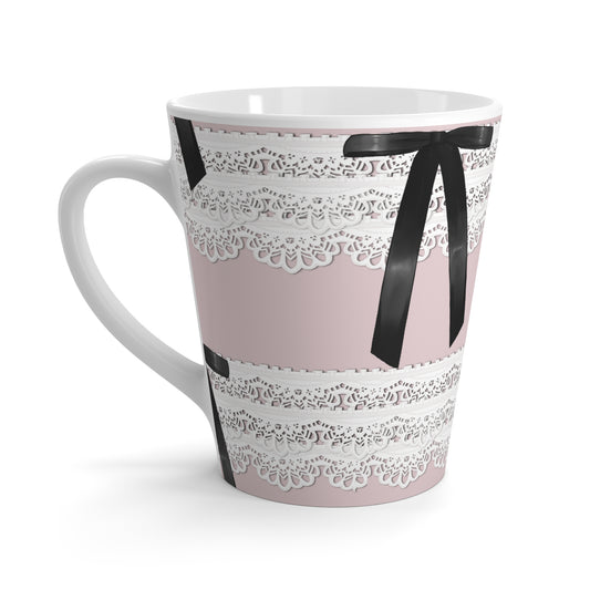 Coquette bow & Lace Latte Mug