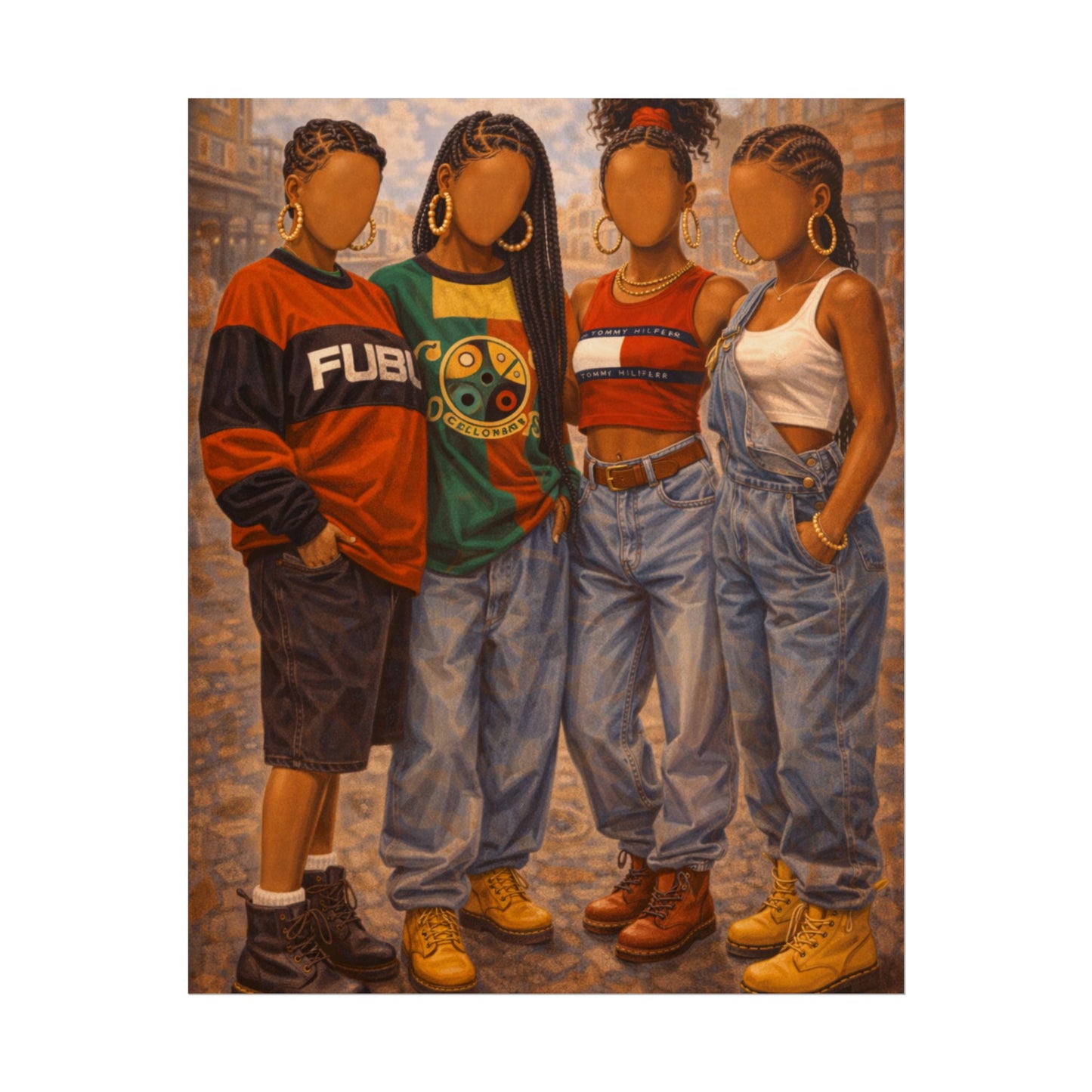 90s Fly Girls - Black Hip Hop Poster Fashion Poster