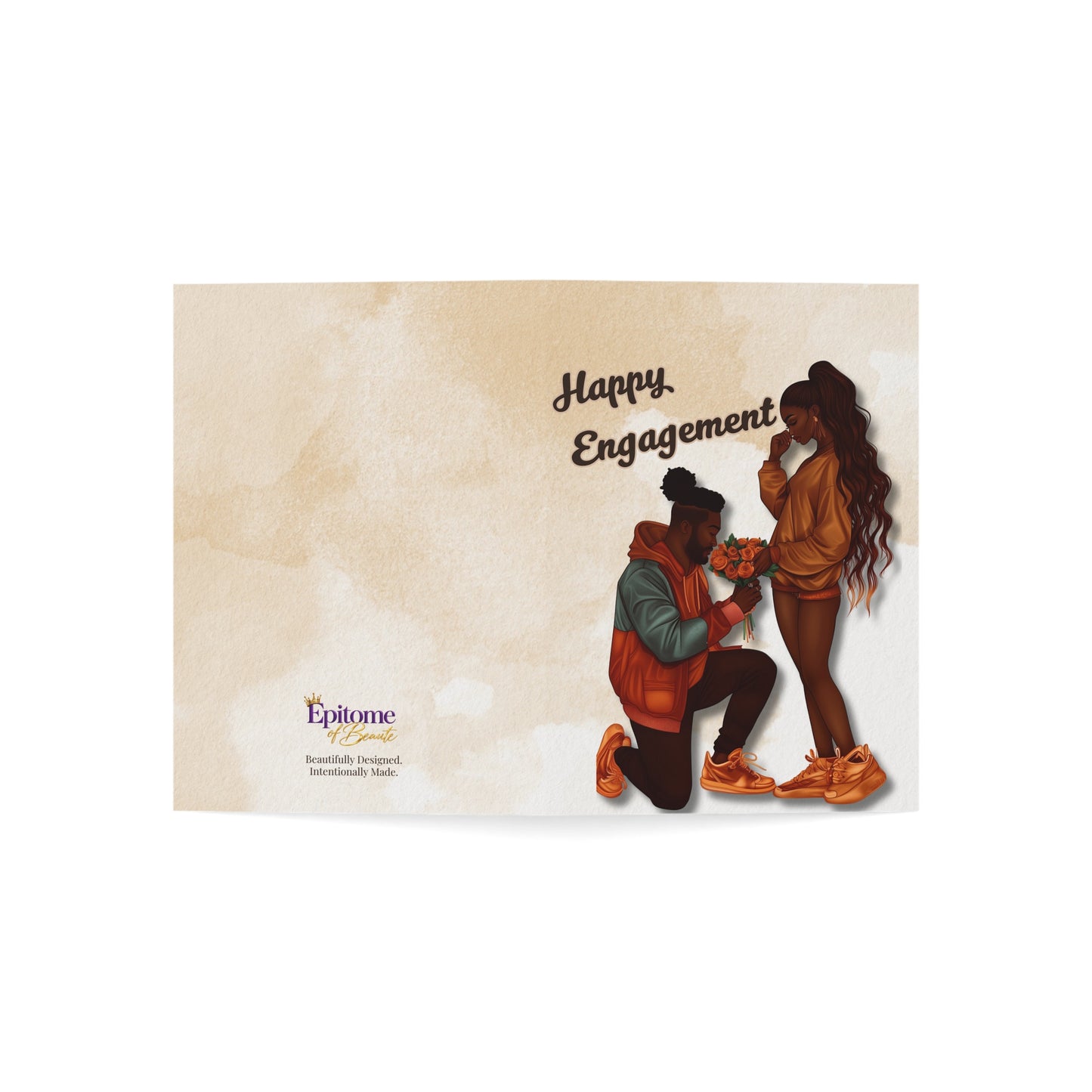Engagement Greeting Card — 'Happy Engagement' Illustrated Proposal Card (Single or Bulk Packs)