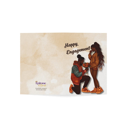 Engagement Greeting Card — 'Happy Engagement' Illustrated Proposal Card (Single or Bulk Packs)