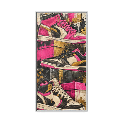 Urban Sole Matte Canvas, Framed Pink Sneaker Wall Art