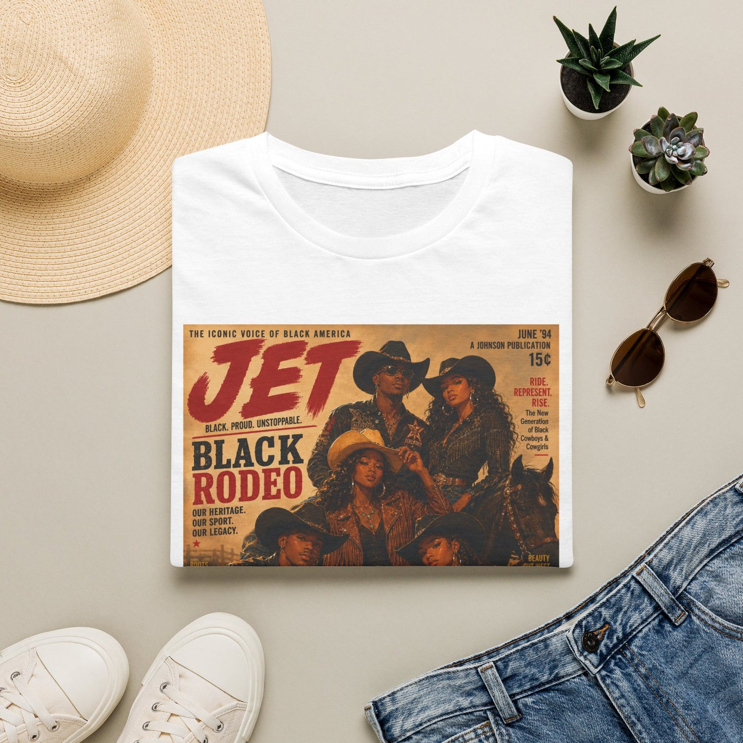 Jet Magazine Black Rodeo Graphic T-Shirt | Western Culture Tee