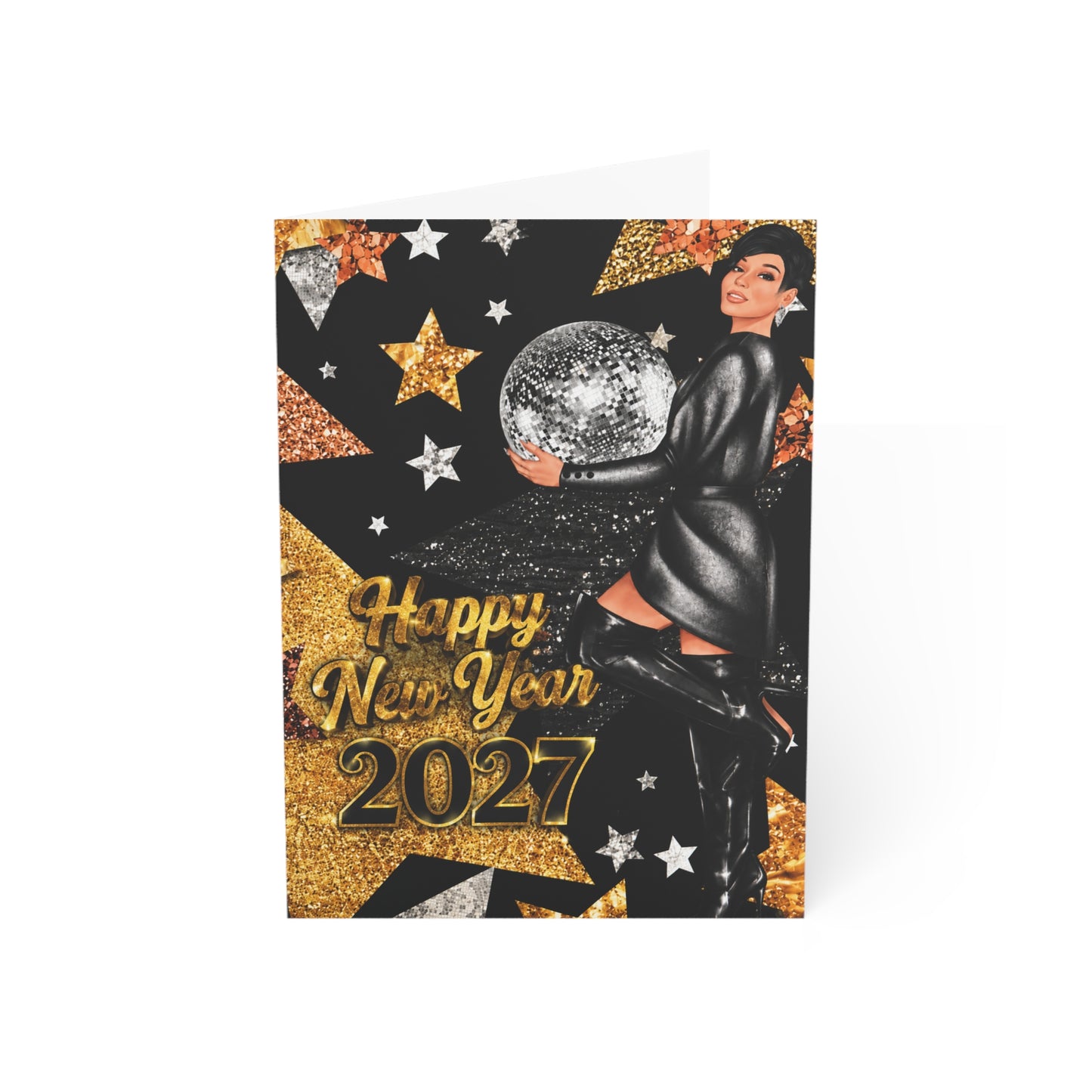 Happy New Year 2027 Glam Greeting Card | Holiday Celebration Card