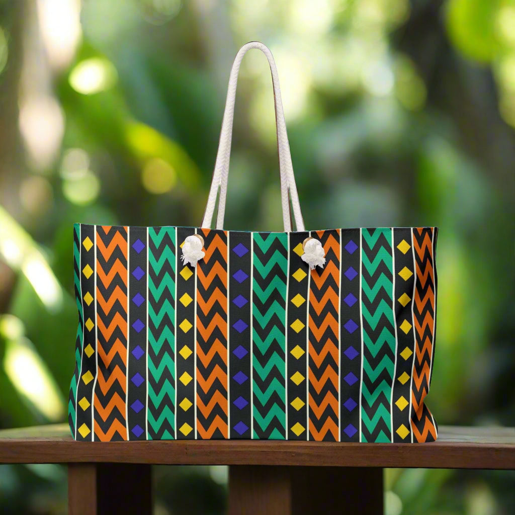 Kente Color Stripes Weekender Bag