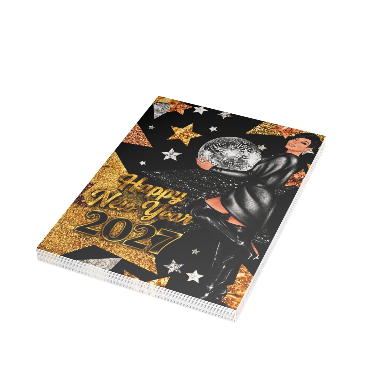 Happy New Year 2027 Glam Greeting Card | Holiday Celebration Card