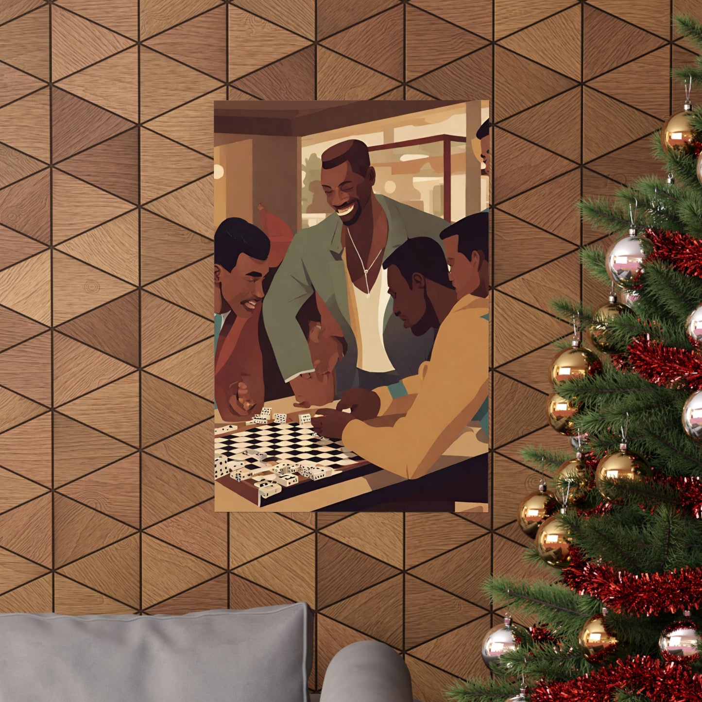 Black Men Playing Dominoes Poster | Retro Wall Art