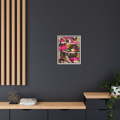 Urban Sole Matte Canvas, Framed Pink Sneaker Wall Art