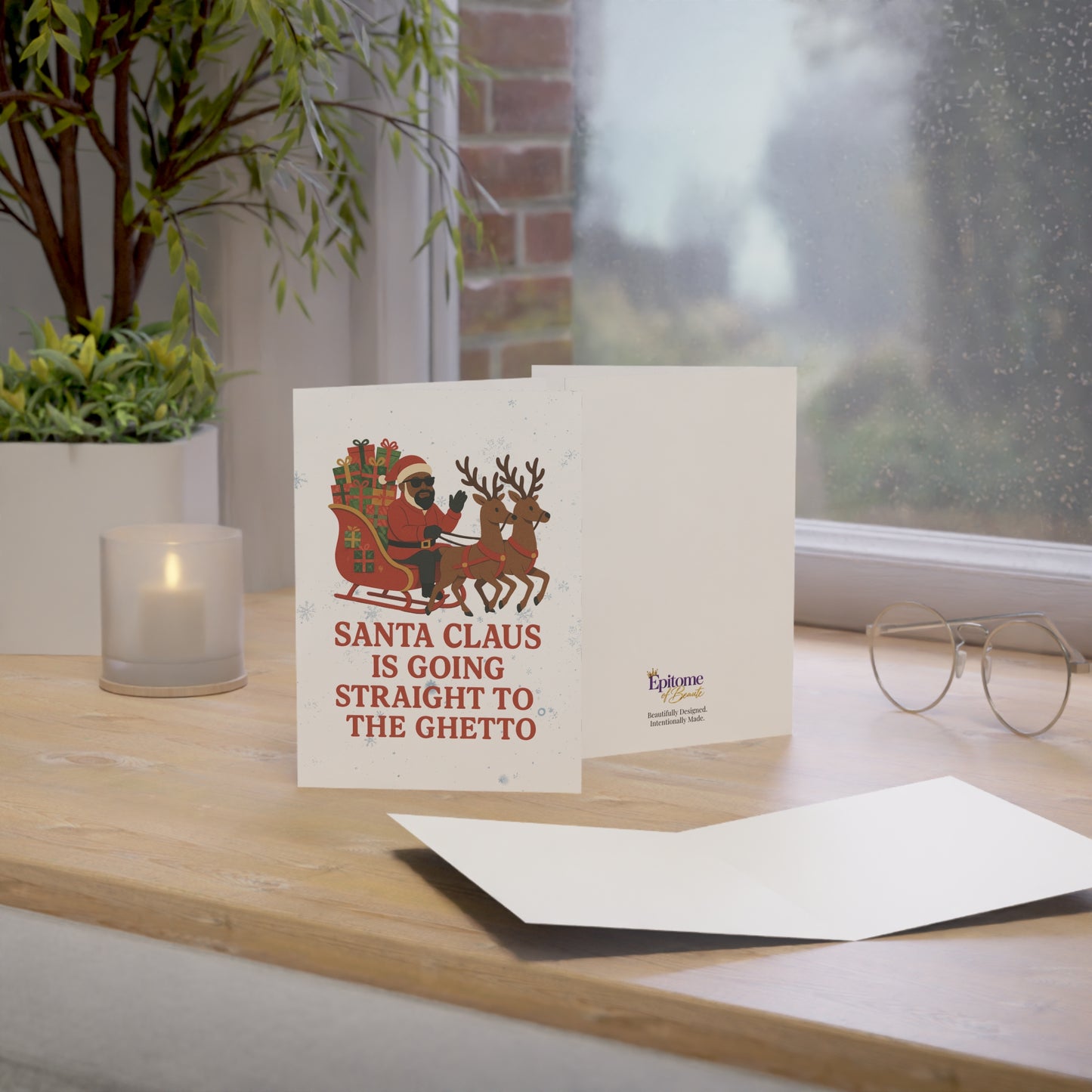 Santa Claus Is Going Straight to the Ghetto Christmas Card | Funny Holiday Greeting Card