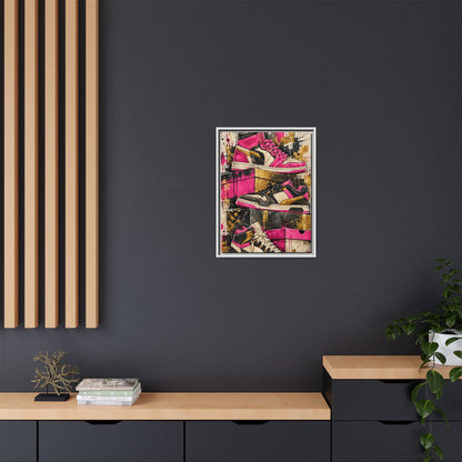 Urban Sole Matte Canvas, Framed Pink Sneaker Wall Art