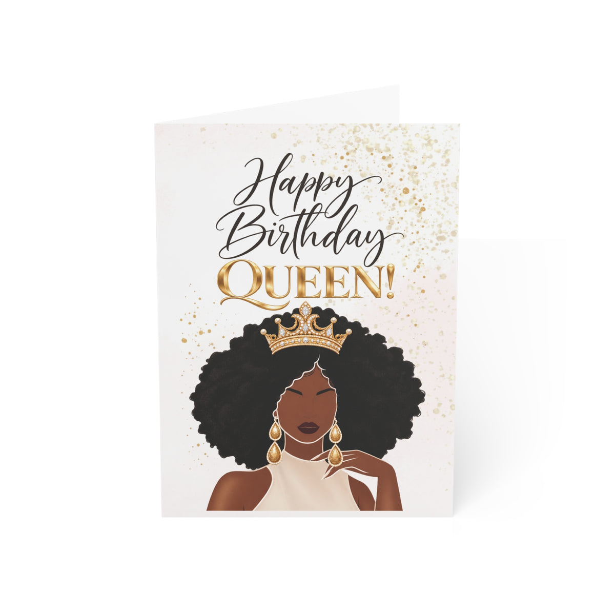 Elegant Birthday Queen Greeting Cards - Pack of 1, or 10 pc