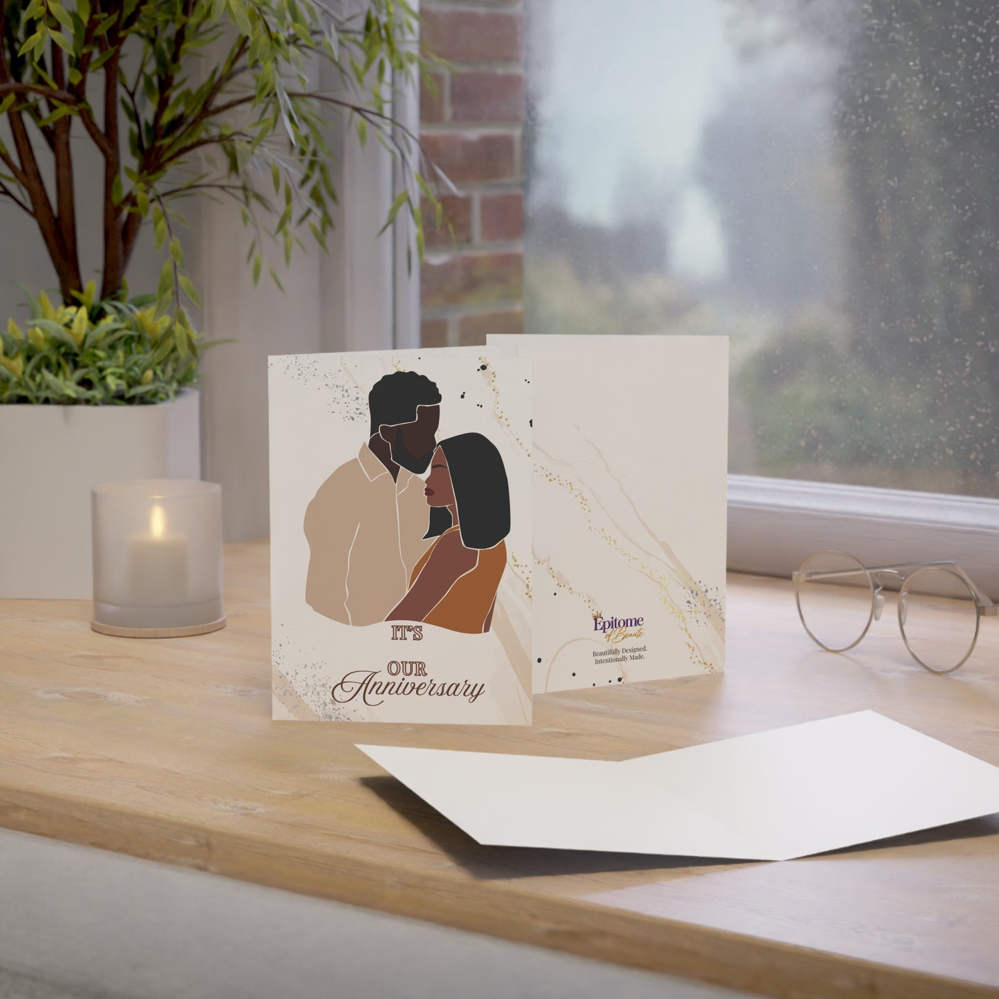 Anniversary Card – "It's Our Anniversary" Romantic Couple Greeting Card (Single or Bulk Packs)