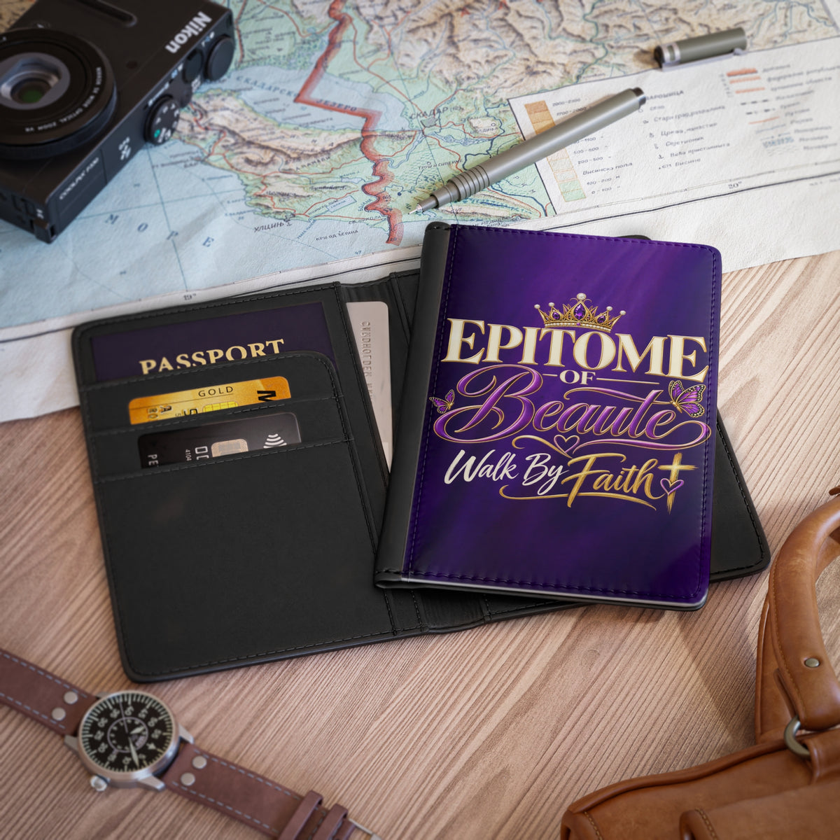Passport Cover — "Epitome of Beaute, Walk by Faith"