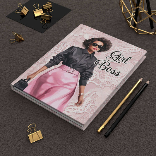 Girl Boss Hardcover Journal - Elegant Floral Design for Empowering Women