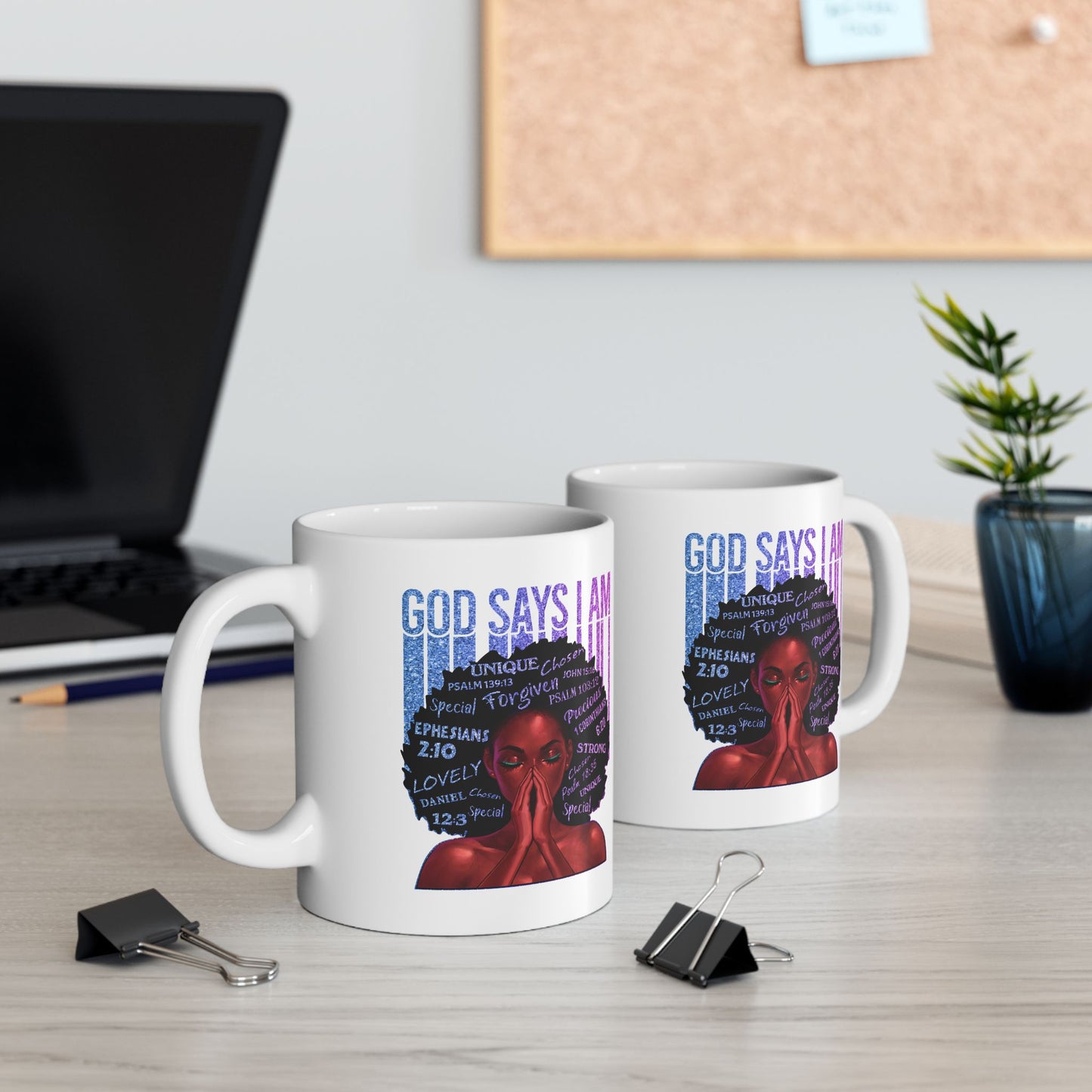 God Says I Am Afro Woman Mug