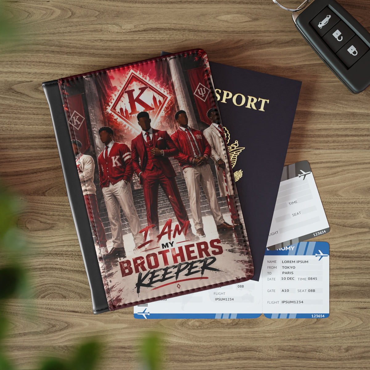 Passport Cover — "I Am My Brothers Keeper" Brotherhood Travel Wallet