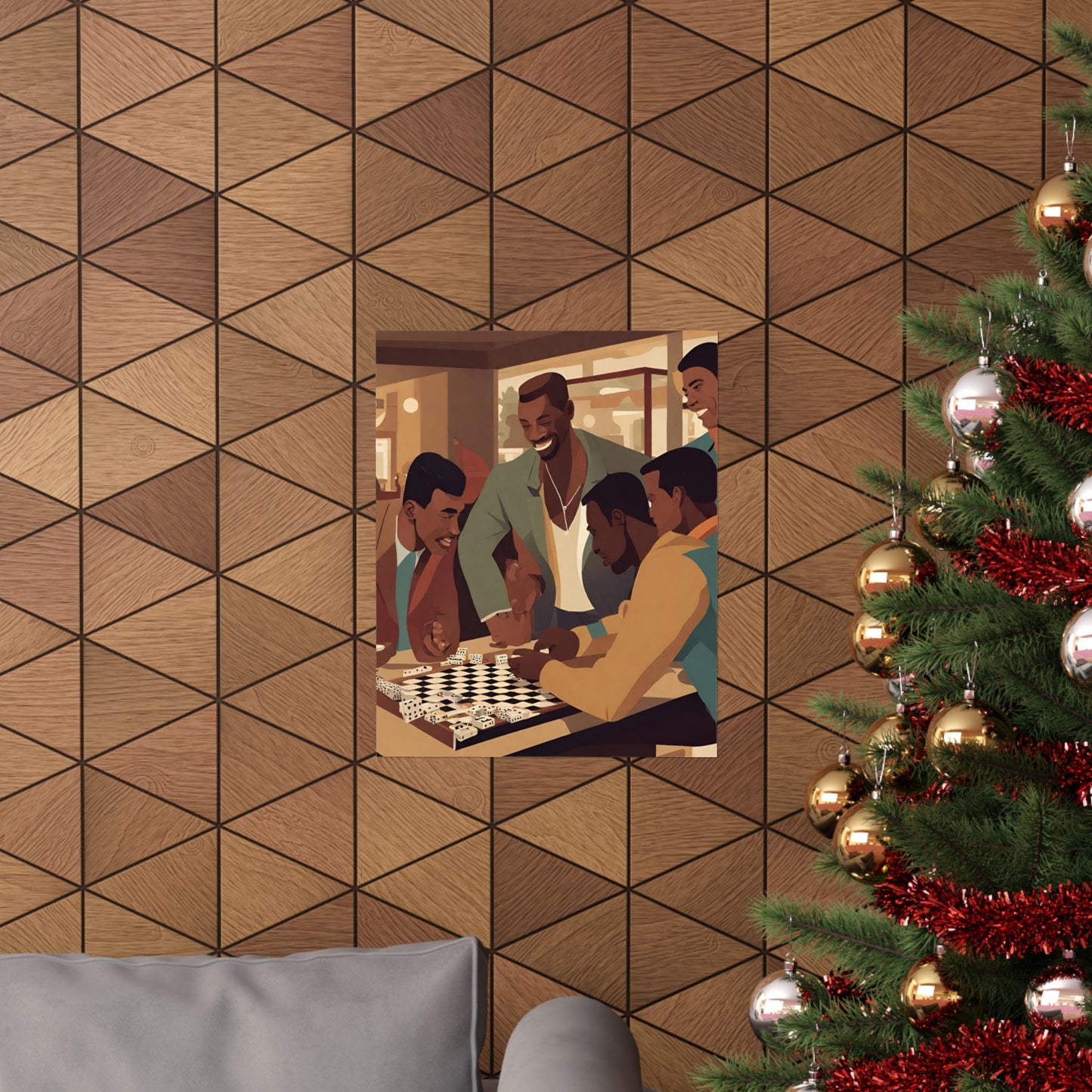 Black Men Playing Dominoes Poster | Retro Wall Art