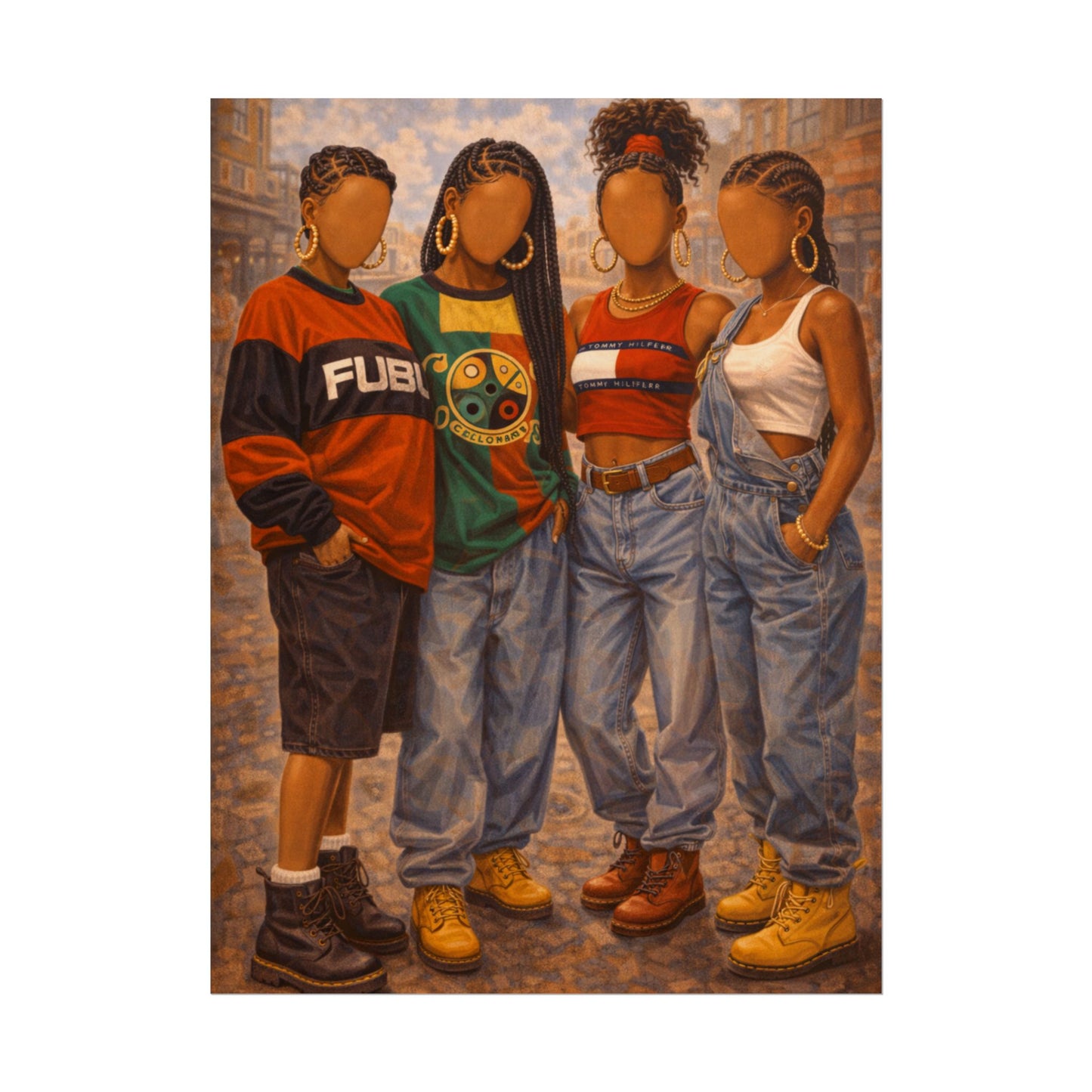 90s Fly Girls - Black Hip Hop Poster Fashion Poster