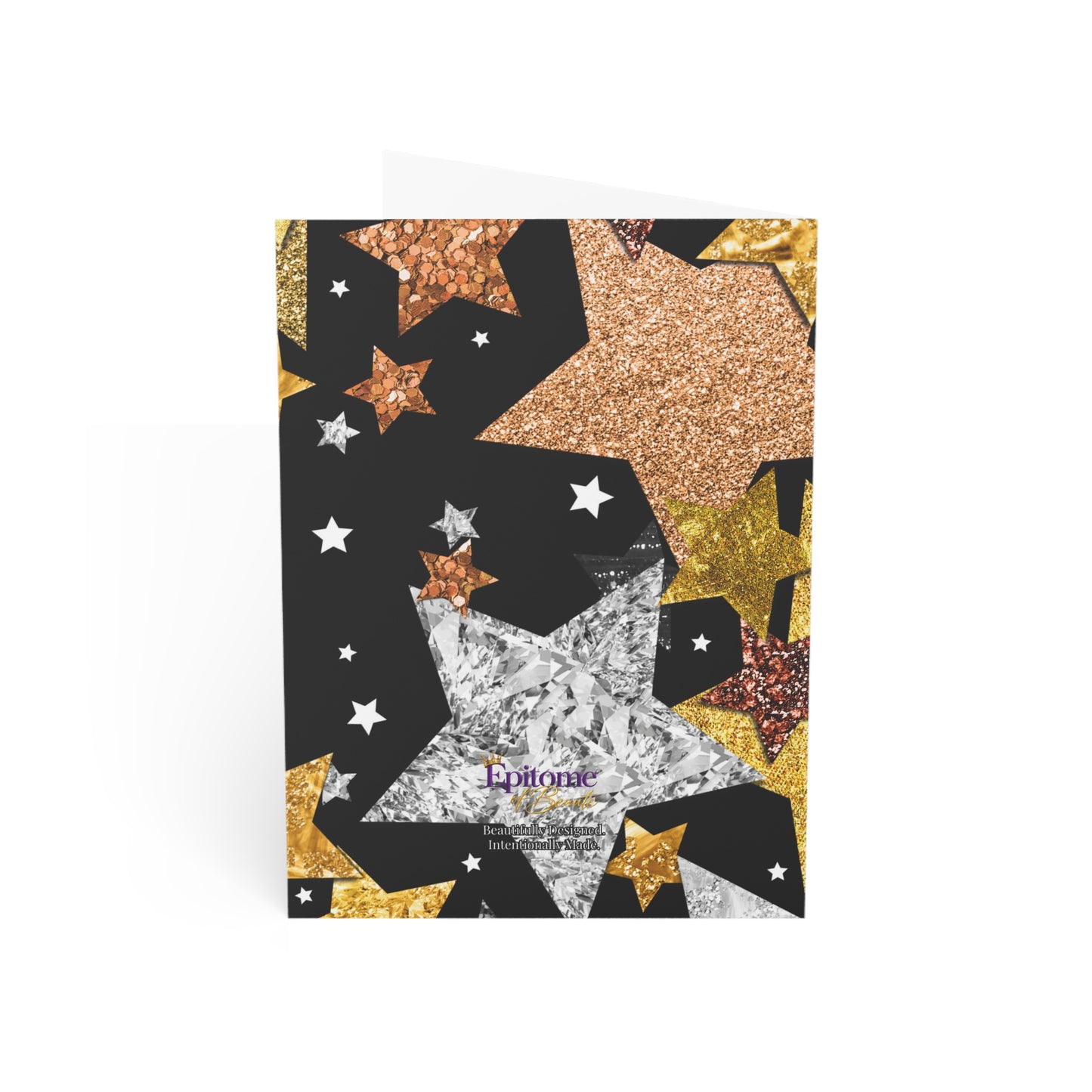 New Year 2027 Greeting Card – Glam Black & Gold Party Celebration Card