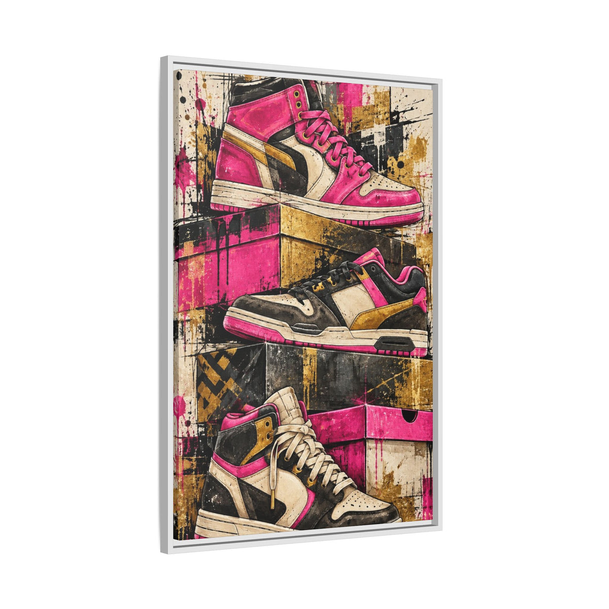 Urban Sole Matte Canvas, Framed Pink Sneaker Wall Art