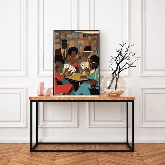 Black People Playing Spades Poster Print: Mid-Century African American Wall Art