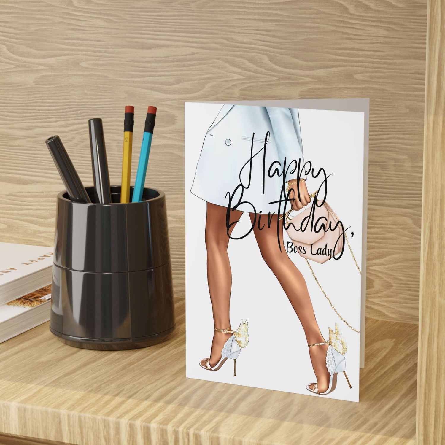 Boss Lady Birthday Greeting Cards - Stylish & Elegant (1 & 10pcs)