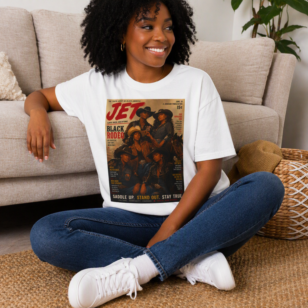 Jet Magazine Black Rodeo Graphic T-Shirt | Western Culture Tee