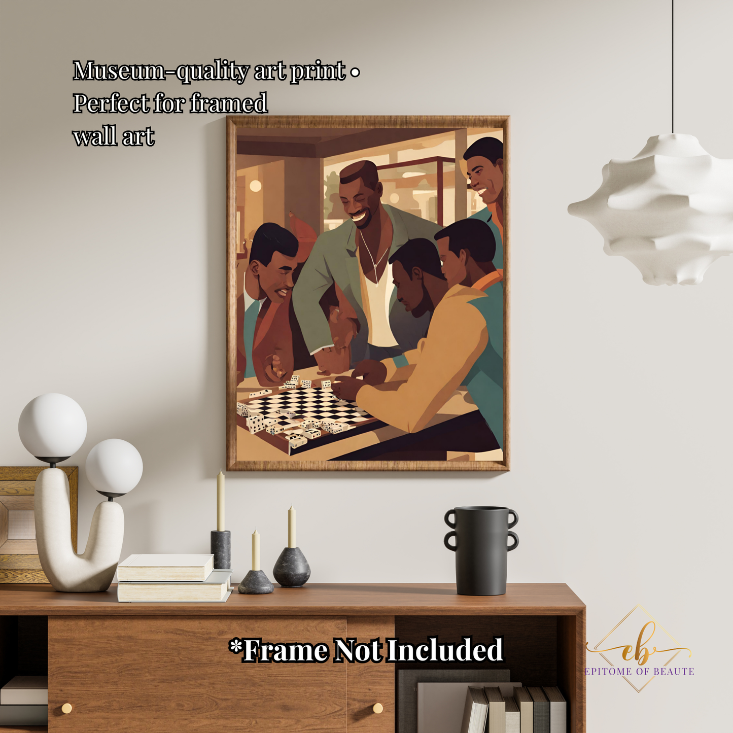 Black Men Playing Dominoes Poster | Retro Wall Art